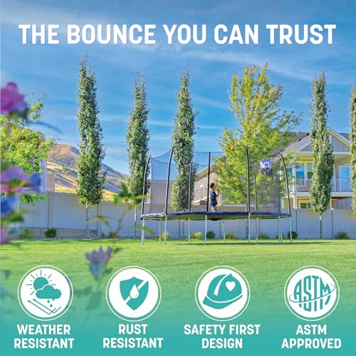 Skywalker 8 FT Jump N' Dunk Round Outdoor Trampoline with Net & Mat for Kids & Families