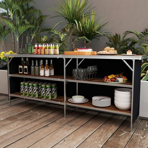 Giantex 81" Extra Long Portable Bar Table for Events and Parties
| Giantex Folding Mobile Bartending Station with 2-Tie