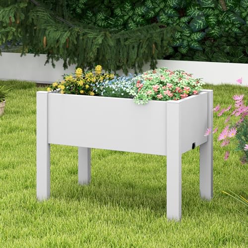 Giantex Self-Watering Raised Garden Bed for Outdoor Plants (White)
Giantex Raised Garden Bed with Legs Ideal for Flower