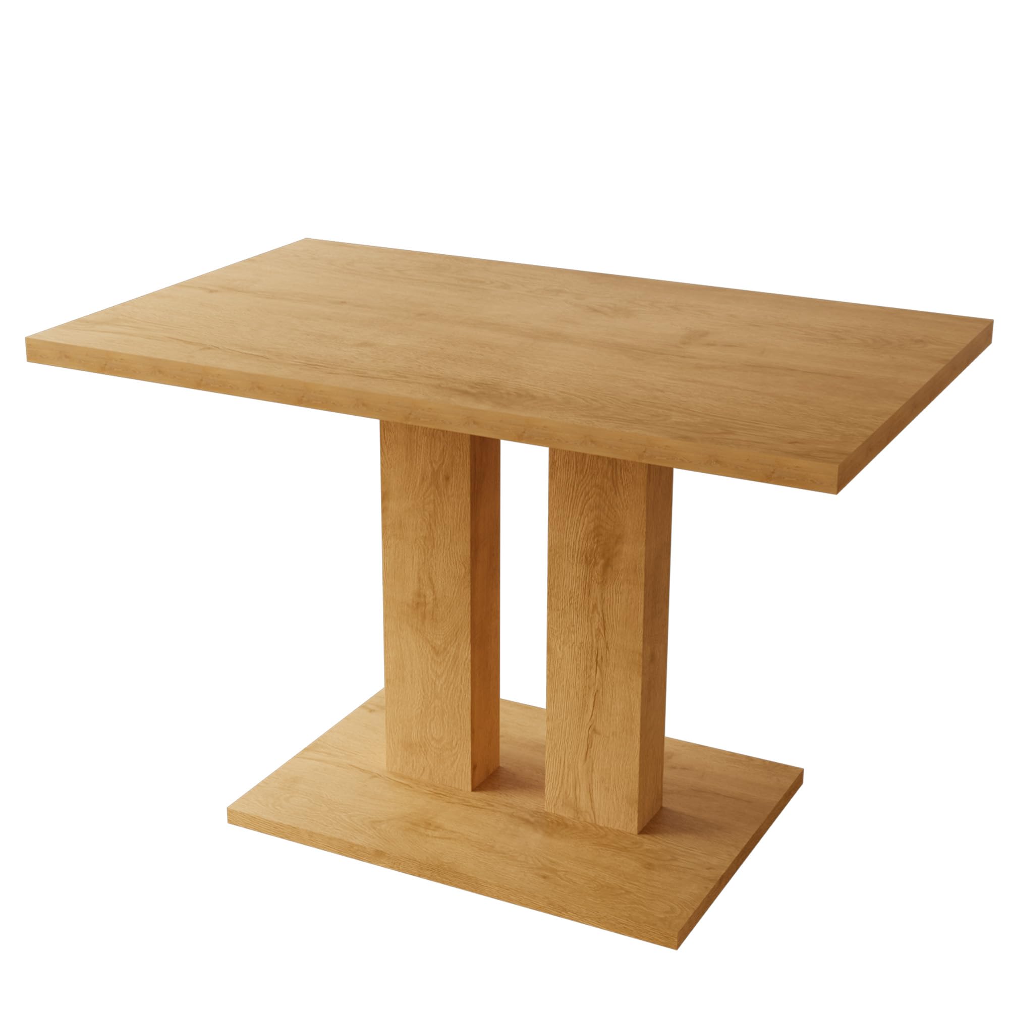 Modern 46'' Kitchen Dining Table, Sturdy Construction for Home and Small Spaces, Rectangular White Dining Table (Oak-Tab