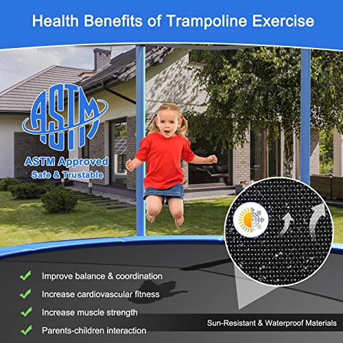 Giantex ASTM Approved 8-16Ft Big Trampoline for Kids & Adults
| Giantex Large Recreational Trampoline with Ladder & Net