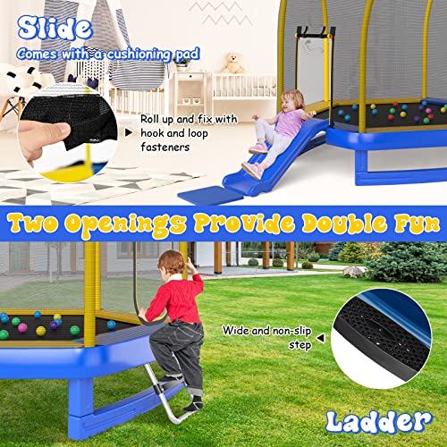 Giantex 7 FT Kids Trampoline with ASTM Approval for Safety and Fun Scenes