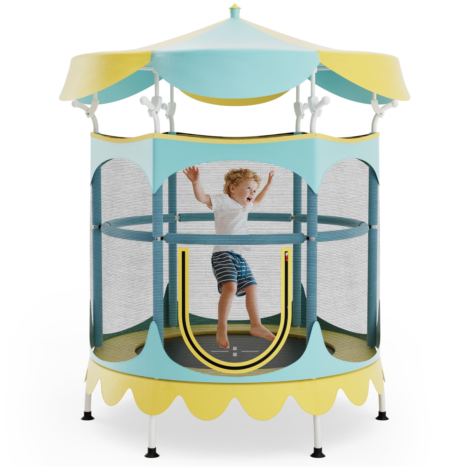 Giantex 5Ft Trampoline for Kids: 60" Carousel Toddler Trampoline, Outdoor & Indoor, Cute Gift for Boys & Girls Aged 3-6