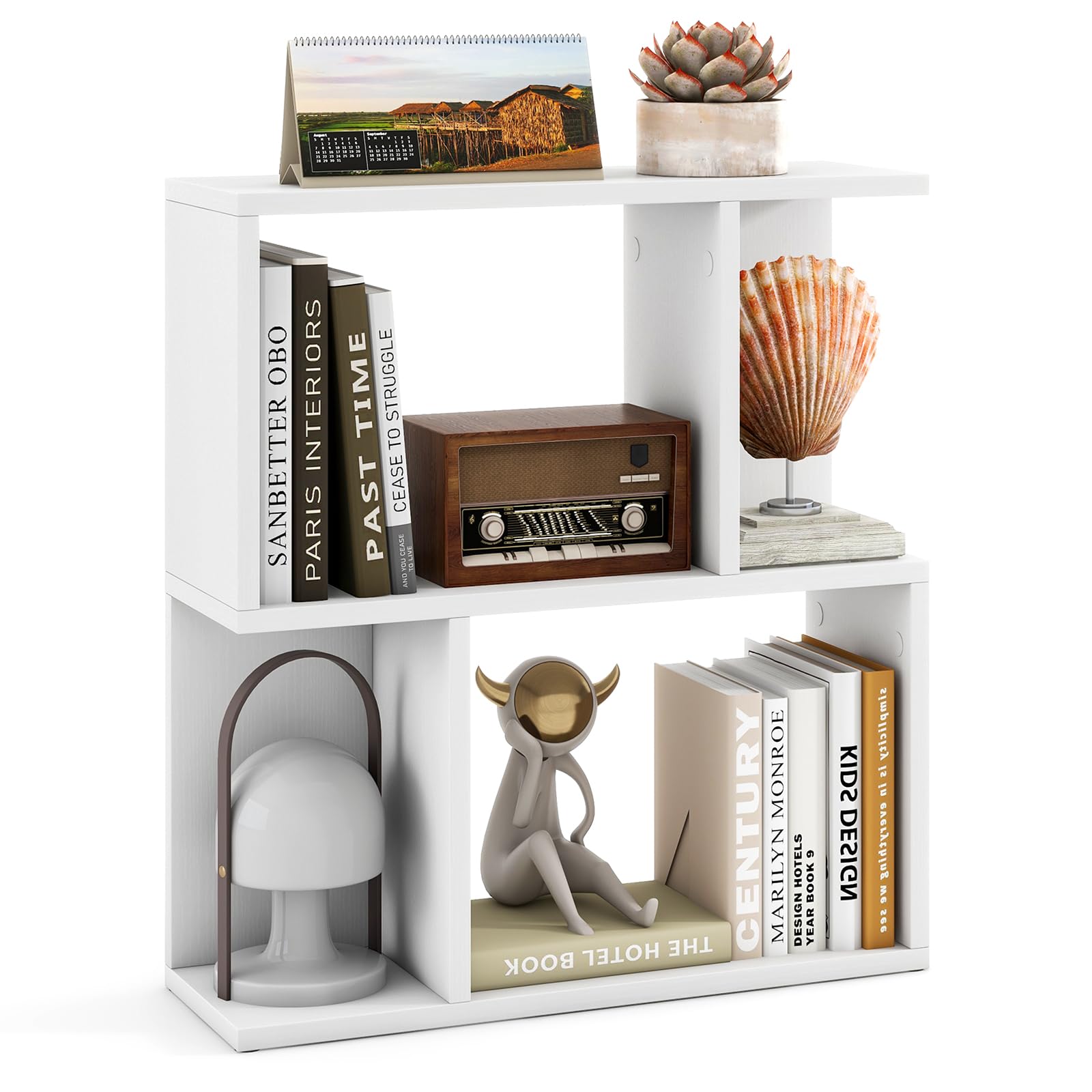  Giantex 3-Tier S-Shaped Bookshelf for Small Space Living Room Storage Organizer
| Modern Geometric Giantex Bookcase Sui